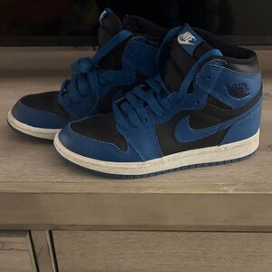 Nike Black and Blue High-Top Sneakers